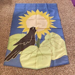 Sunflower Crow Garden Flag 41x27 Double Sided Outdoor Yard Farmhouse Decor